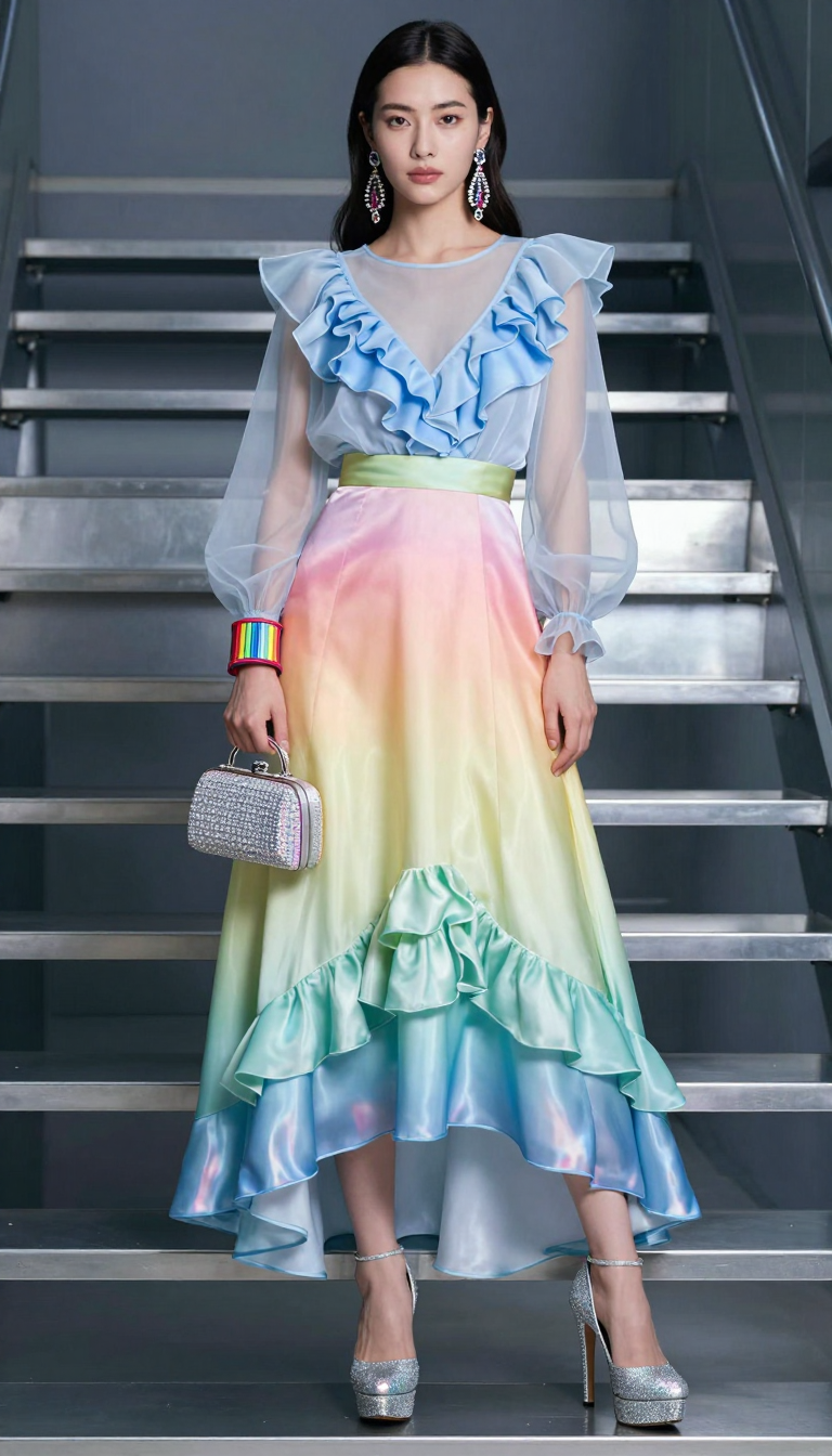 Regenboog Ombré Jurk