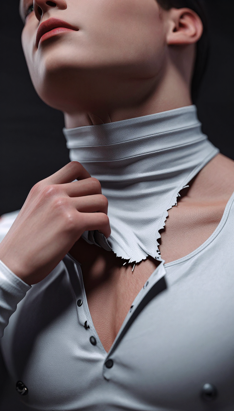 Eén Hand Futuristische Catsuit Scheur