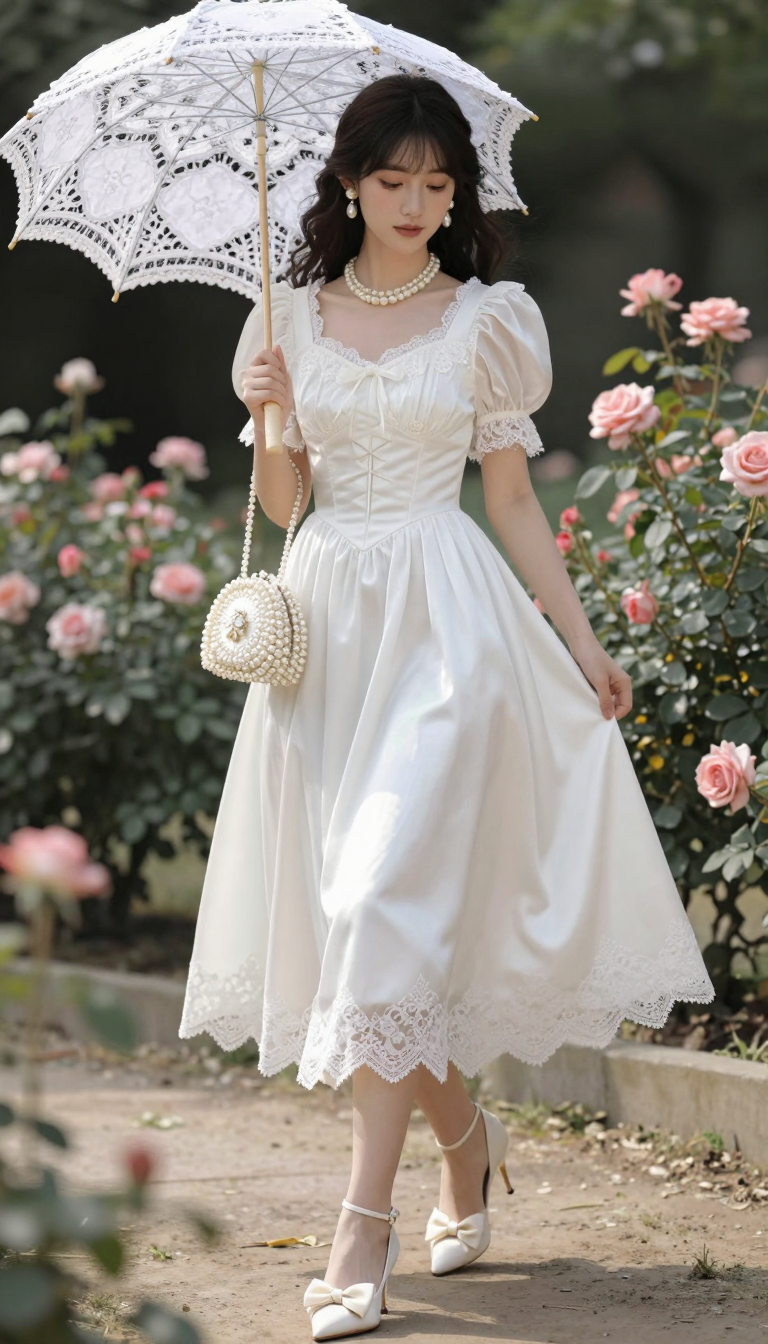 Witte Victoriaanse Jurk